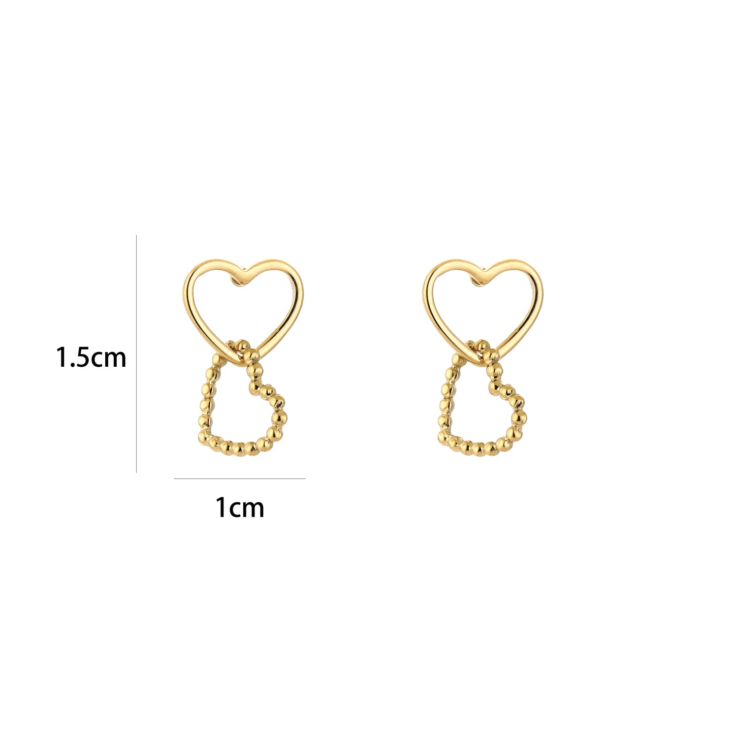 Double Heart Studs