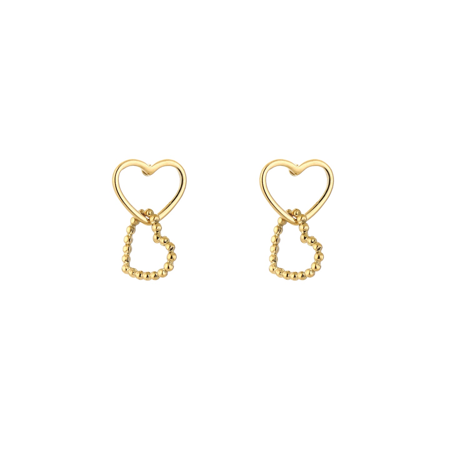 Double Heart Studs