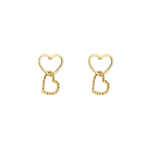 Double Heart Studs