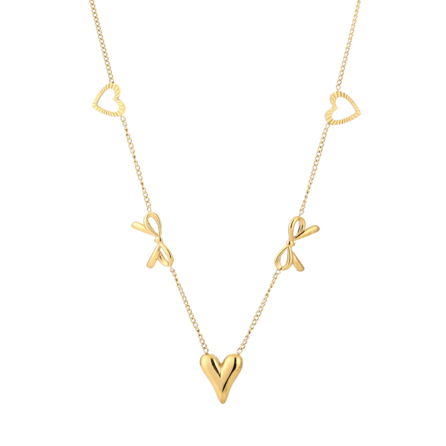 Bow Heart Ketting