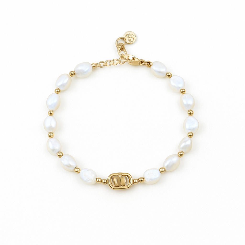 Golden Pearl Enkelband