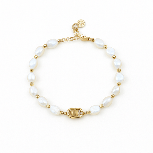 Golden Pearl Enkelband